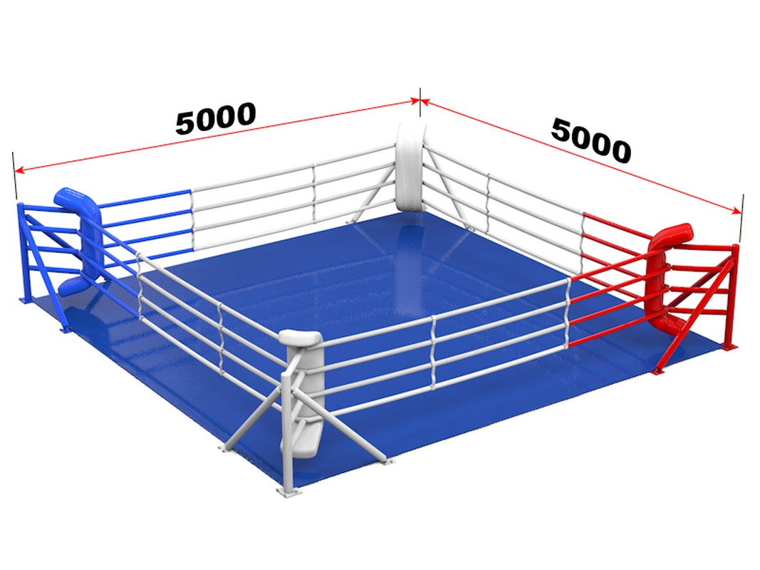 Ринг боксерский Glav 6х6 м на упорах, боевая зона 5х5 м 5.301.2 1067_800