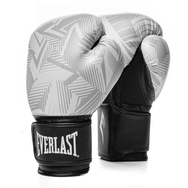 Перчатки тренировочные Everlast Spark 12oz бел/гео. 800_800