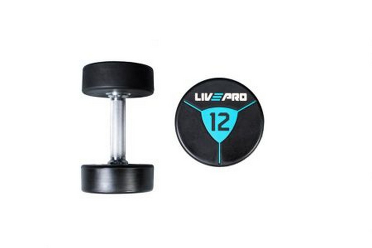 Гантели в уретане 36 кг Live Pro Premium Urethane Dumbbells LP8000-36 1200_800