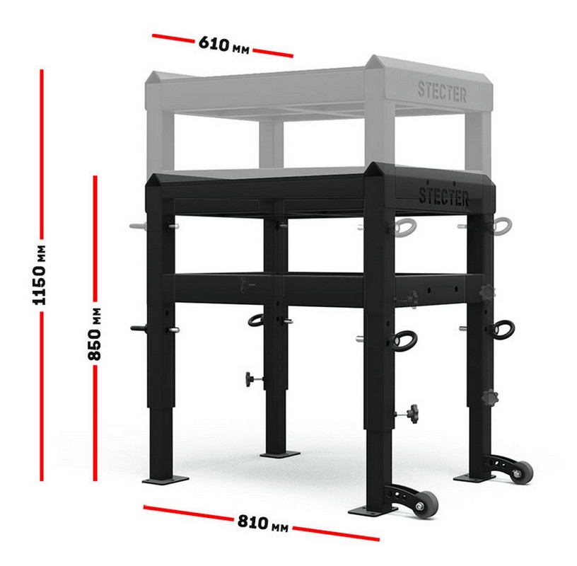 Тяжелоатлетические плинты для штанги Stecter с регулировкой по высоте 85-115 см 2432 816_800