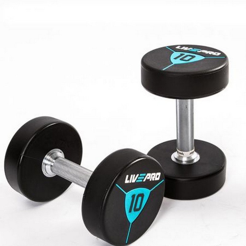 Гантели в уретане 50 кг Live Pro Premium Urethane Dumbbells LP8000-50 800_800