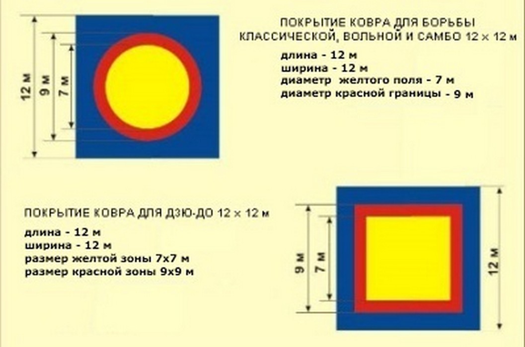 Ковер борцовский Atlet 12х12м основа ППЭ (экв. ПВВ 200 кг/м3) толщина 5 см IMP-A464 1057_700