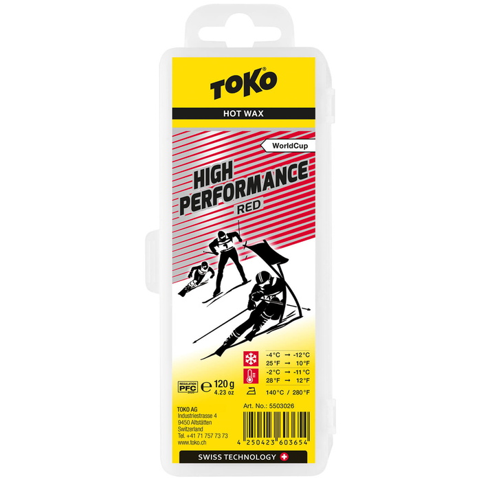 Парафин высокофтористый TOKO High Performance red (-4°С -12°С) 120 г. 700_700