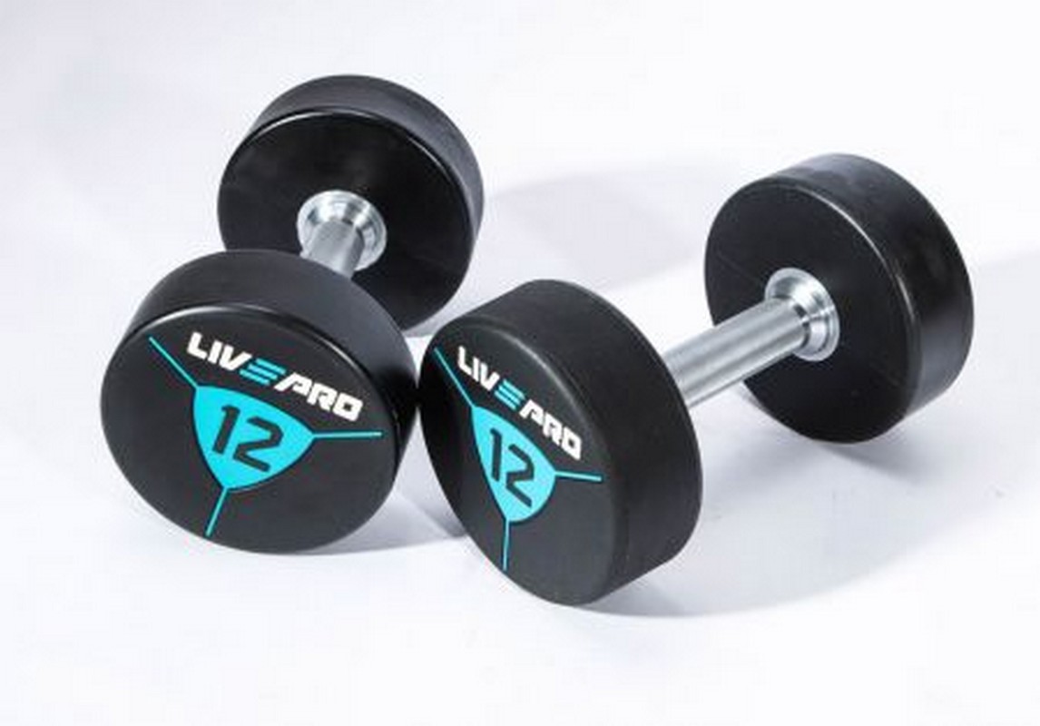 Гантели в уретане 28 кг Live Pro Premium Urethane Dumbbells LP8000-28 1146_800