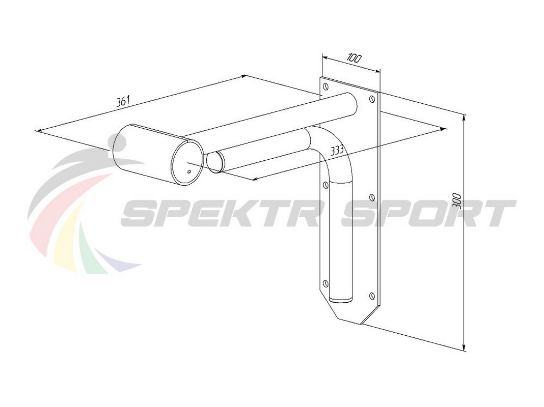 Хореографический станок пристенный однорядный Spektr Sport Батман Бук 1068_800